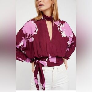 Free People Say You Love Me Top in Plum